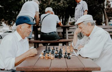 old men playing chess