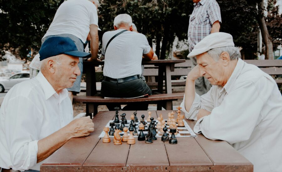 old men playing chess